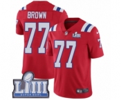 Men's Nike New England Patriots #77 Trent Brown Red Alternate Vapor Untouchable Limited Player Super Bowl LIII Bound NFL Jersey