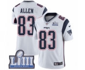 Men's Nike New England Patriots #83 Dwayne Allen White Vapor Untouchable Limited Player Super Bowl LIII Bound NFL Jersey