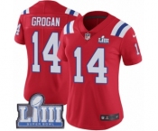 Women's Nike New England Patriots #14 Steve Grogan Red Alternate Vapor Untouchable Limited Player Super Bowl LIII Bound NFL Jersey