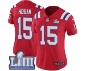 Women's Nike New England Patriots #15 Chris Hogan Red Alternate Vapor Untouchable Limited Player Super Bowl LIII Bound NFL Jersey