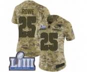 Women's Nike New England Patriots #25 Eric Rowe Limited Camo 2018 Salute to Service Super Bowl LIII Bound NFL Jersey
