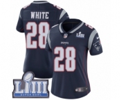 Women's Nike New England Patriots #28 James White Navy Blue Team Color Vapor Untouchable Limited Player Super Bowl LIII Bound NFL Jersey