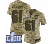 Women's Nike New England Patriots #61 Marcus Cannon Limited Camo 2018 Salute to Service Super Bowl LIII Bound NFL Jersey