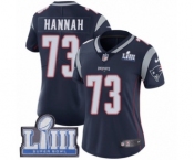Women's Nike New England Patriots #73 John Hannah Navy Blue Team Color Vapor Untouchable Limited Player Super Bowl LIII Bound NFL Jersey