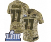 Women's Nike New England Patriots #77 Trent Brown Limited Camo 2018 Salute to Service Super Bowl LIII Bound NFL Jersey