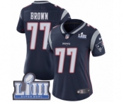 Women's Nike New England Patriots #77 Trent Brown Navy Blue Team Color Vapor Untouchable Limited Player Super Bowl LIII Bound NFL Jersey