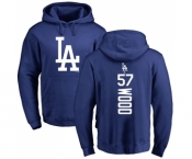 MLB Nike Los Angeles Dodgers #57 Alex Wood Royal Blue Backer Pullover Hoodie