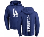 MLB Nike Los Angeles Dodgers #74 Kenley Jansen Royal Blue Backer Pullover Hoodie
