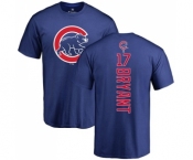 MLB Nike Chicago Cubs #17 Kris Bryant Royal Blue Backer T-Shirt