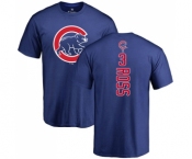 MLB Nike Chicago Cubs #3 David Ross Royal Blue Backer T-Shirt