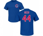 MLB Nike Chicago Cubs #44 Anthony Rizzo Royal Blue Name & Number T-Shirt