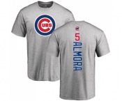 MLB Nike Chicago Cubs #5 Albert Almora Jr Ash Backer T-Shirt