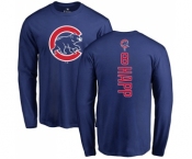 MLB Nike Chicago Cubs #8 Ian Happ Royal Blue Backer Long Sleeve T-Shirt