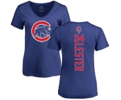MLB Women's Nike Chicago Cubs #34 Jon Lester Royal Blue Backer T-Shirt