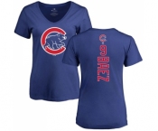 MLB Women's Nike Chicago Cubs #9 Javier Baez Royal Blue Backer T-Shirt