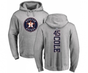 MLB Nike Houston Astros #45 Gerrit Cole Ash Backer Pullover Hoodie