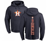 MLB Nike Houston Astros #9 Marwin Gonzalez Navy Blue Backer Pullover Hoodie