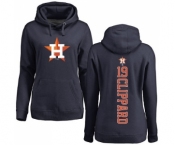 MLB Women's Nike Houston Astros #19 Tyler Clippard Navy Blue Backer Pullover Hoodie