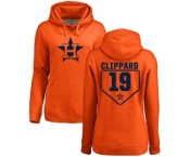 MLB Women's Nike Houston Astros #19 Tyler Clippard Orange RBI Pullover Hoodie