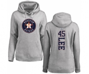 MLB Women's Nike Houston Astros #45 Carlos Lee Ash Backer Pullover Hoodie