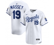 Men's Kansas City Royals #19 Michael Massey White 2024 Home Limited Stitched Baseball Jersey