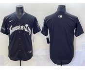 Men's Kansas City Royals Blank Black 'Gothic Crown Edition' Vapor Premier Limited Stitched Baseball Jersey
