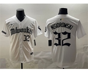 Men's Milwaukee Brewers #32 Jacob Misiorowski White 'Gothic 414 Shadows Edition' Vapor Premier Limited Stitched Jersey