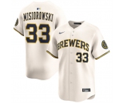 Men's Milwaukee Brewers #33 Jacob Misiorowski Cream 2025 Limited Stitched Baseball Jersey