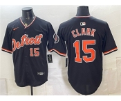 Men's Detroit Tigers #15 Max Clark Black Alternate 2026 Cool Base Stitched Baseball Jersey Men's Detroit Tigers #15 Max Clark Black Alternate 2026 Cool Base Stitched Baseball Jersey