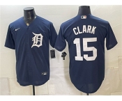 Men's Detroit Tigers #15 Max Clark Navy 2026 Cool Base Stitched Baseball Jersey Men's Detroit Tigers #15 Max Clark Navy 2026 Cool Base Stitched Baseball Jersey