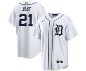 Men's Detroit Tigers #21 Jackson Jobe White Cool Base Stitched Baseball Jersey
