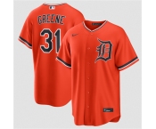 Men's Detroit Tigers #31 Riley Greene Orange Alternate Stitched Baseball Jersey