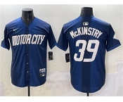 Men's Detroit Tigers #39 Zach McKinstry 2024 Navy City Connect Cool Base Limited Stitched Baseball Jersey