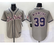 Men's Detroit Tigers #39 Zach McKinstry Gray Cool Base Stitched Baseball Jersey
