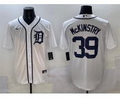 Men's Detroit Tigers #39 Zach McKinstry White Cool Base Stitched Baseball Jersey