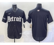 Men's Detroit Tigers Blank Black 'Motor Gothic Edition' Vapor Premier Limited Stitched Baseball Jersey