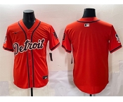 Men's Detroit Tigers Blank Orange With Patch Vapor Premier Limited Stitched Baseball Jersey