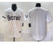 Men's Detroit Tigers Blank White 'Motor Gothic Edition' Vapor Premier Limited Stitched Baseball Jersey