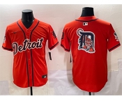 Men's Detroit Tigers Team Big Logo Orange With Patch Vapor Premier Limited Stitched Baseball Jersey