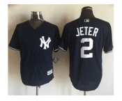 MLB Yankees #2 Derek Jeter Navy Blue New Cool Base Stitched jerseys