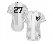 Men Majestic New York Yankees #27giancarlo stanton White Navy Flexbase Authentic Collection MLB Jersey