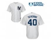 Men New York Yankees #40 Luis Severino White Strip New Cool Base Stitched MLB Jersey