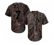 Men New York Yankees #7 Mickey Mantle Camo Realtree Collection Cool Base Stitched MLB Jersey