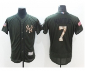 Men New York Yankees #7 Mickey Mantle Majestic Green Salute to Service Flexbase Authentic Collection Jersey Men New York Yankees #7 Mickey Mantle Majestic Green Salute to Service Flexbase Authentic Collection Jersey