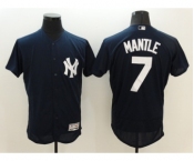 Men New York Yankees #7 Mickey Mantle Majestic Navy Blue Flexbase Authentic Collection Player Jersey