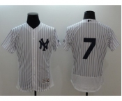 Men New York Yankees #7 Mickey Mantle Majestic White Flexbase Authentic Collection Player Jersey