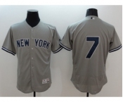 Men New York Yankees #7 Mickey Mantle Majestic grey Flexbase Authentic Collection Player Jersey