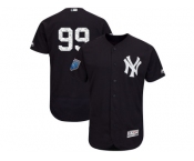 Men New York Yankees #99 Aaron Judge Majestic Navy 2018 Spring Training Flex Base Player Jersey