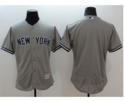 Men New York Yankees Blank Majestic grey Flexbase Authentic Collection Player Jersey