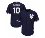 Men's Majestic New York Yankees #10 Phil Rizzuto Authentic Navy Blue Alternate MLB Jersey
